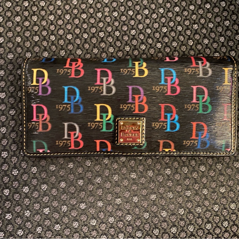 Leather Dooney & Bourke slim snap wallet 3.5” x 8”